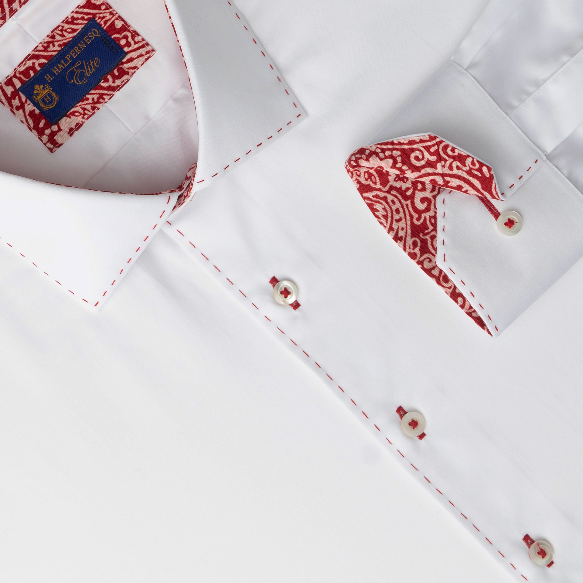 Mens white best sale paisley dress shirt