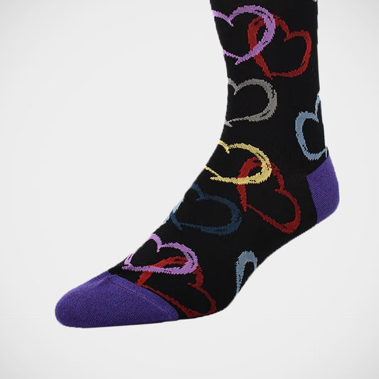 'Hearts on Black' Socks