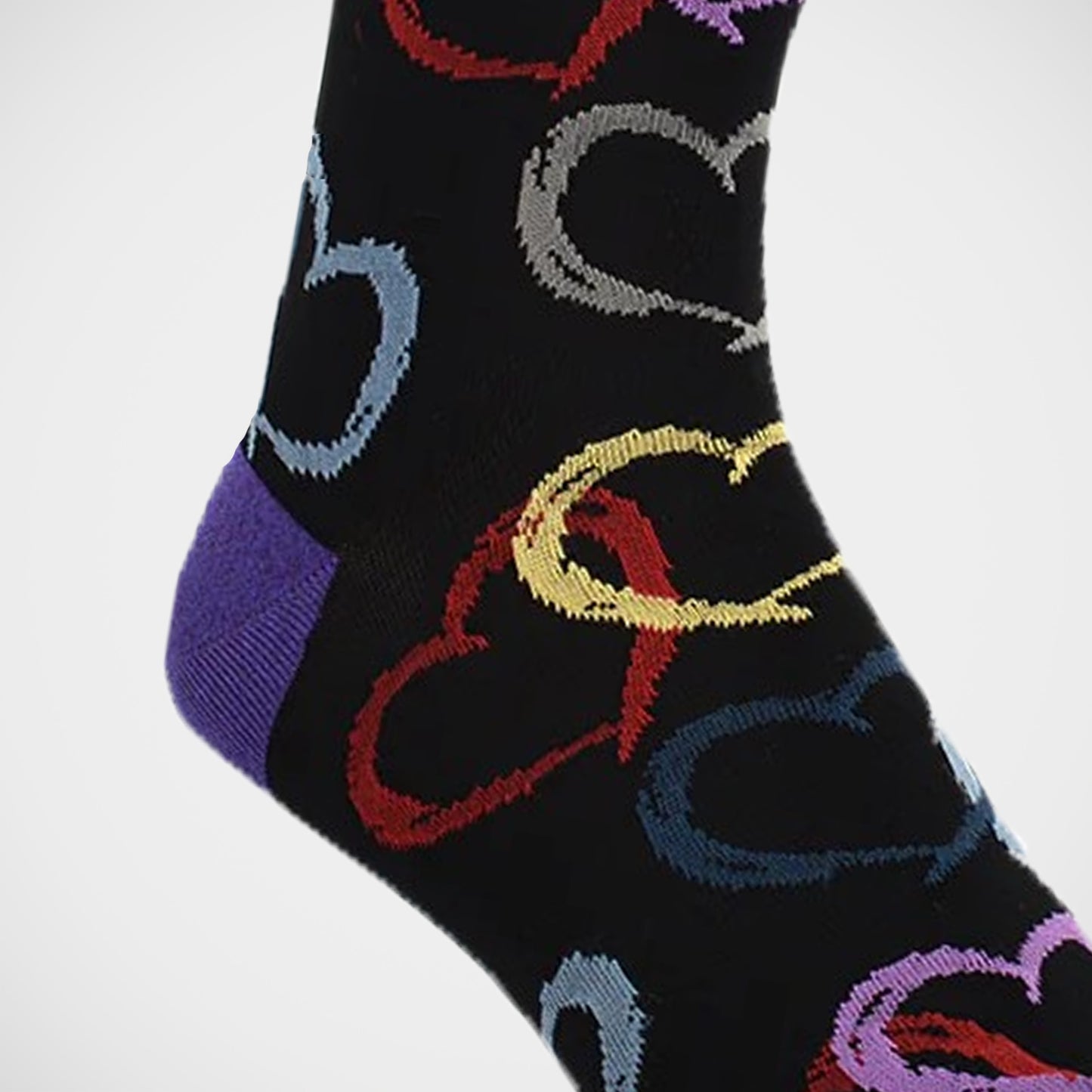 'Hearts on Black' Socks