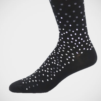 'Graded Dots on Black' Socks