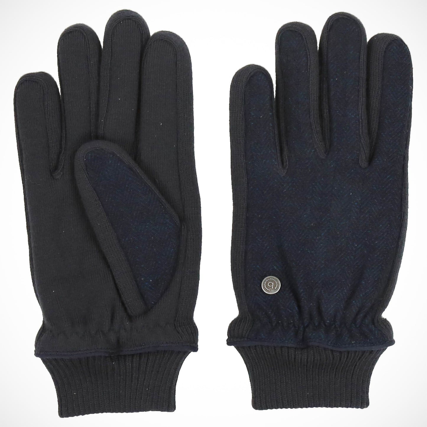 'Herringbone-Navy' Gloves