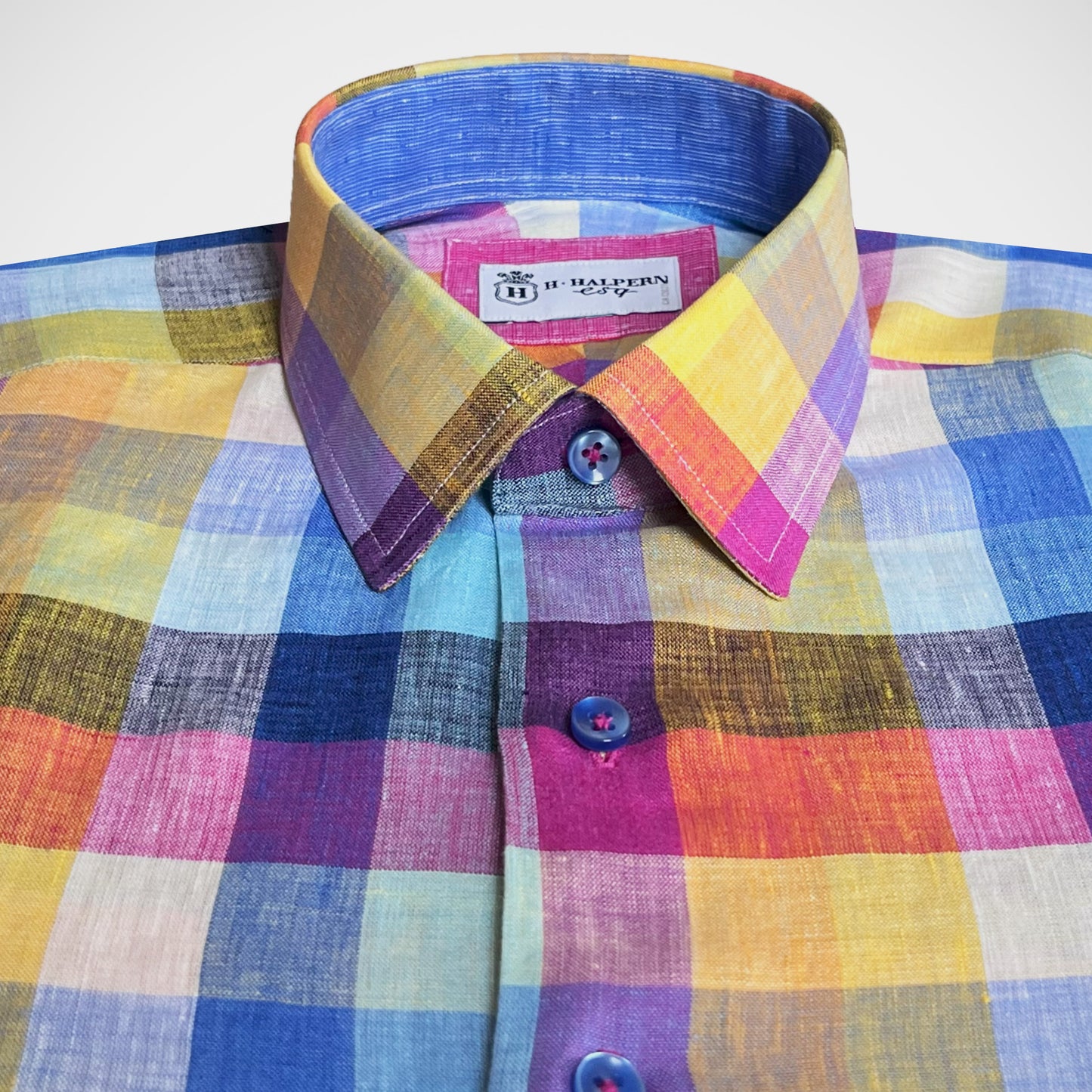 'Fabulous Linen Check' Sport Shirt