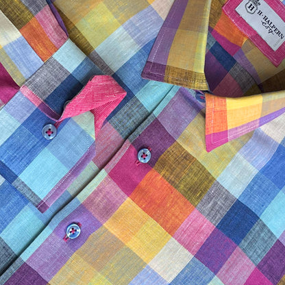 'Fabulous Linen Check' Sport Shirt