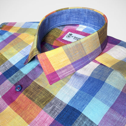 'Fabulous Linen Check' Sport Shirt