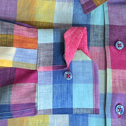 'Fabulous Linen Check' Sport Shirt