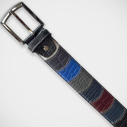 'Patchwork in Blues' Belt