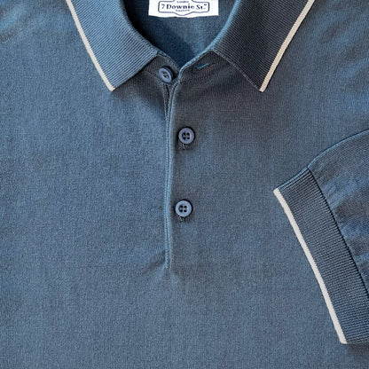 7 Downie St. 'Blue Knit Polo' T-Shirt