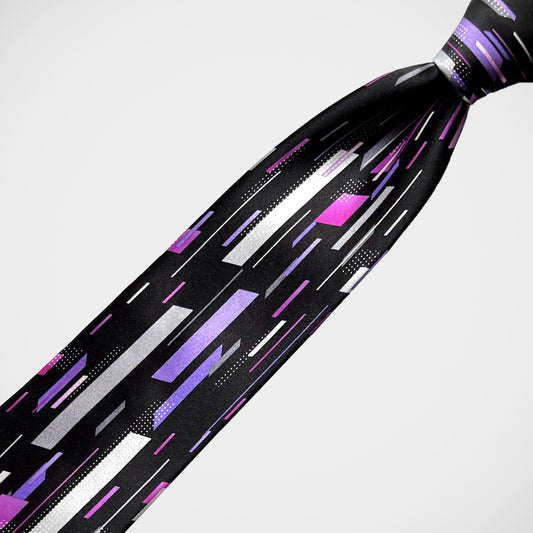 'Purple Stripes on Black' Tie