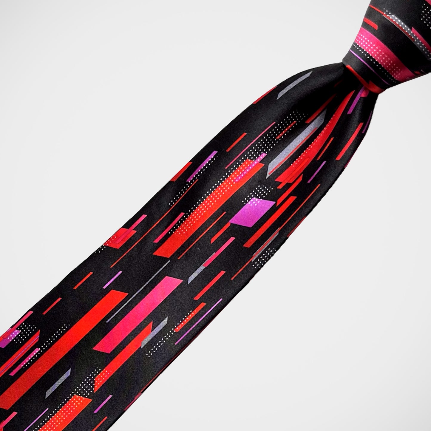 'Red Stripes on Black' Tie