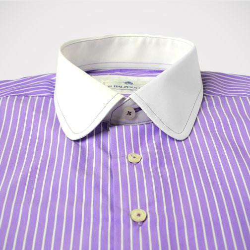 Purple striped dress shirt best sale